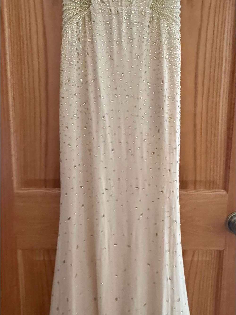 Portia and Scarlett light yellow Beaded Prom Gown